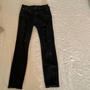 Black ripped skinny jeans from aero.